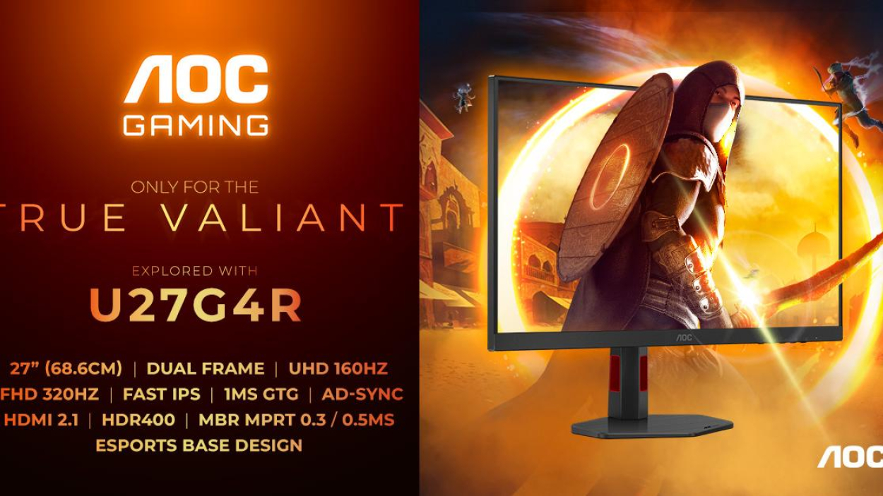 AOC GAMING U27G4R: Monitor z przełącznikiem między UHD 160 Hz a FHD 320 Hz