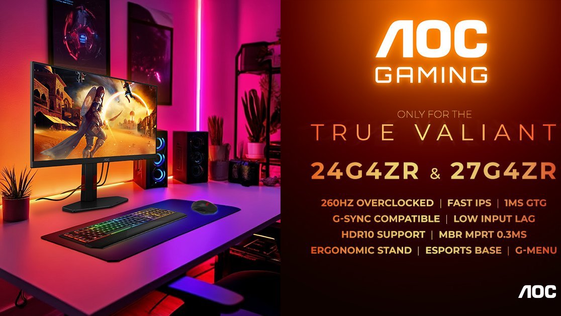 Nowe monitory AOC GAMING 24G4ZR i 27G4ZR z odświeżaniem 260 Hz w budżetowej cenie