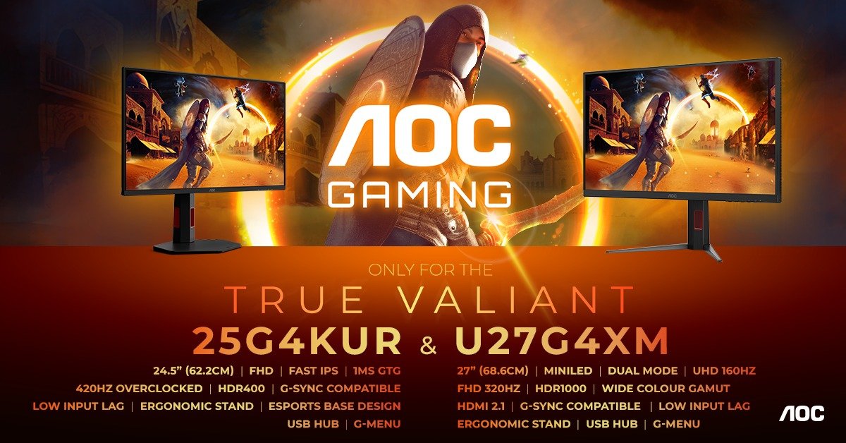 Nowe monitory AOC GAMING: 27-calowy U27G4XM i 24,5-calowy 25G4KUR