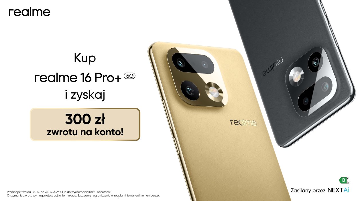 realme 16 Pro+ z cashbackiem 300 zł – promocja na aparat 200 MP i baterię 7000 mAh