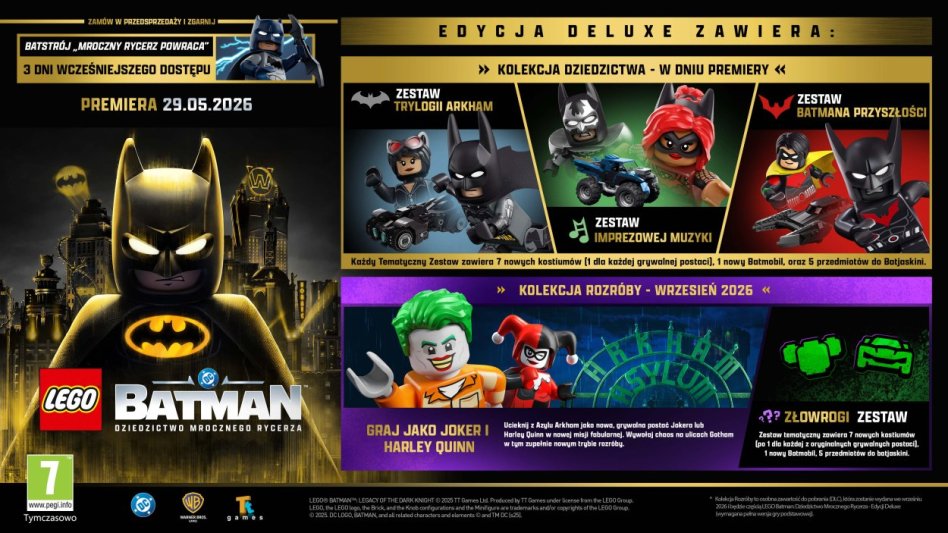LEGO Batman: Dziedzictwo Mrocznego Rycerza z polskim dubbingiem i edycją deluxe