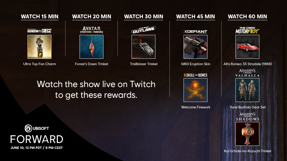 Co będzie zgarnąć za oglądanie Ubisoft Forward 2024?